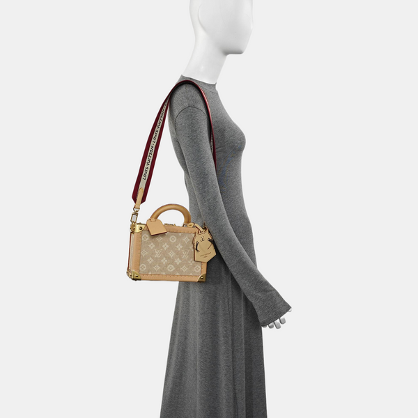 Monogram Denim Shoulder Bag Beige