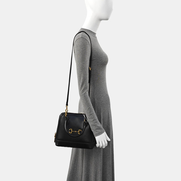 Authenticated pre-owned Horsebit 1955 Small Calfskin Black - Shoulder Bag at Looply
