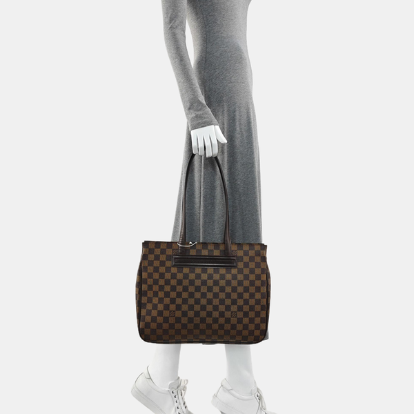 PARIOLI PM Damier Ebene Coated Canvas Brown