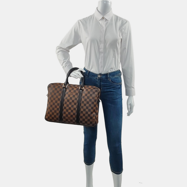 PORTE-DOCUMENTS PM Damier Ebene Coated Canvas Brown