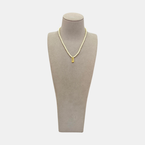 CD Swing Faux Pearl White Necklace