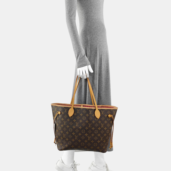 NEVERFULL MM Monogram Coated Canvas Brown