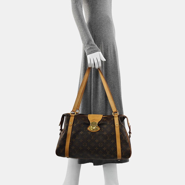 STRESA Monogram Coated Canvas Brown