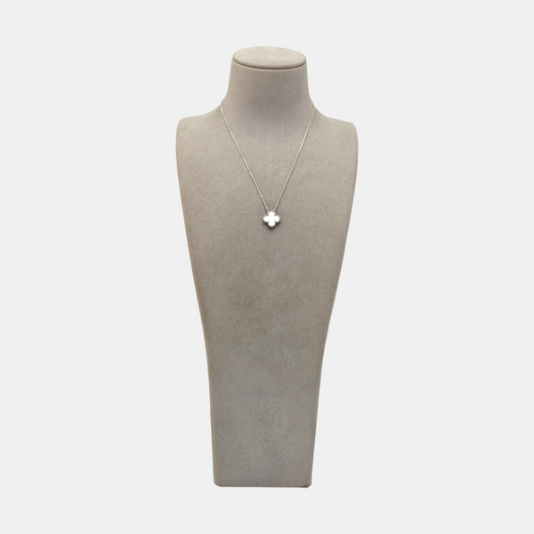 Vintage Alhambra 18k White Gold Silver Necklace