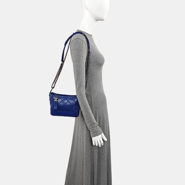 GABRIELLE Small Quilted Calfskin Blue