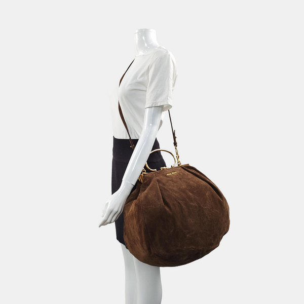 Suede Shoulder Bag Brown