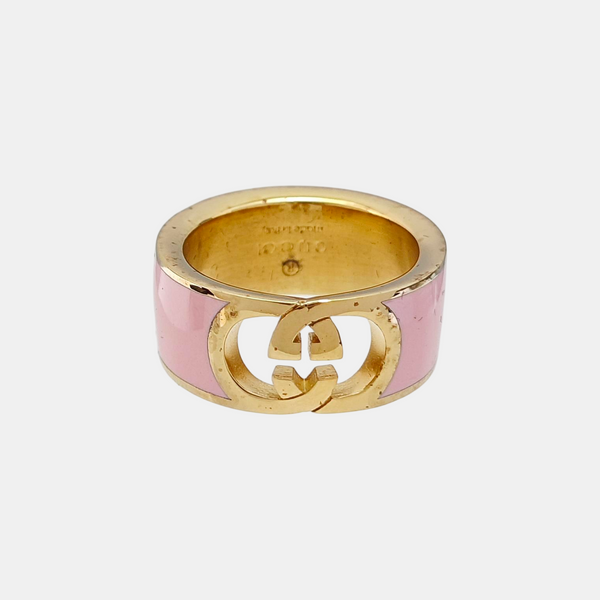 Interlocking G Metal Red Ring EU 56