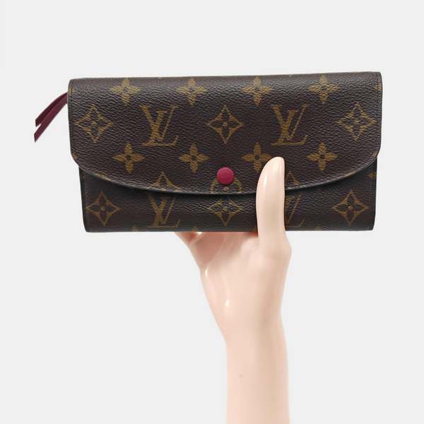 EMILIE Monogram Coated Canvas Brown Wallet
