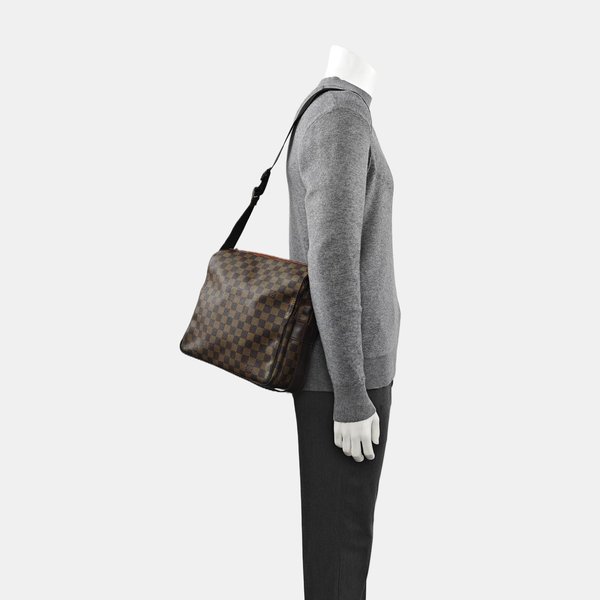 NAVIGLIO Damier Ebene Coated Canvas Brown
