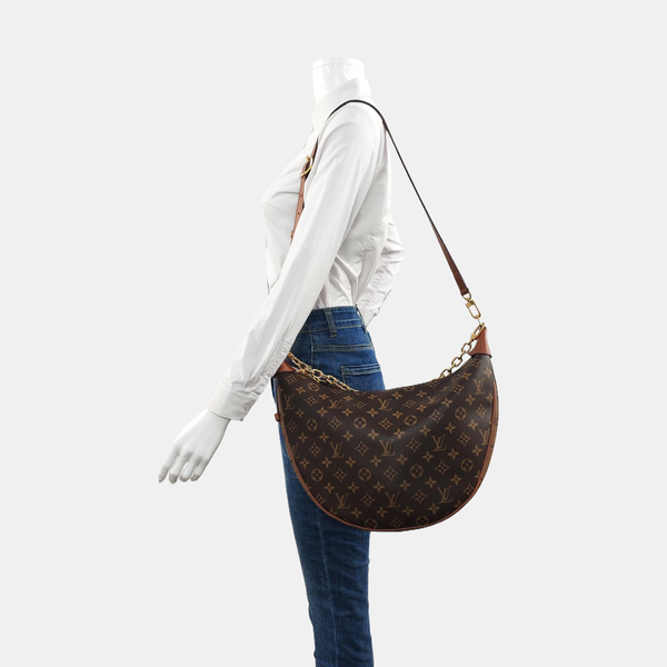 LOOP HOBO Monogram Coated Canvas Brown