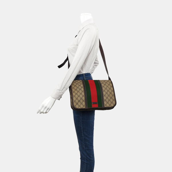 Monogram Coated Canvas Crossbody Bag Beige