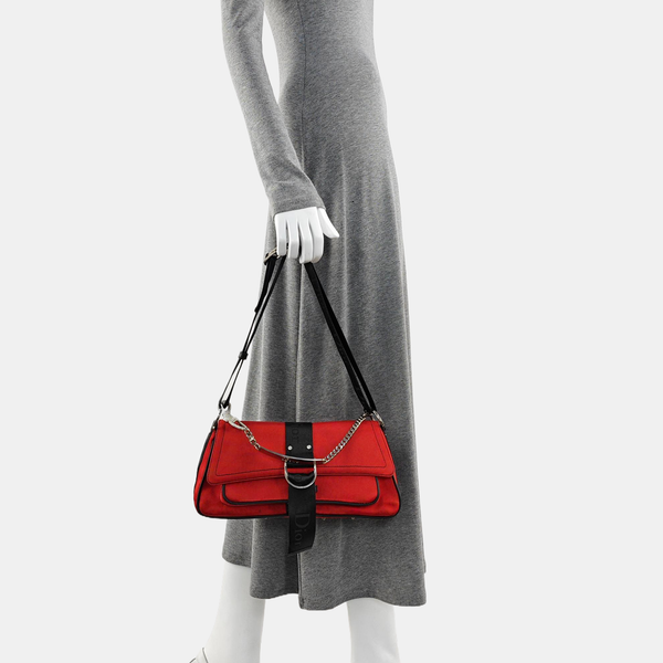 Fabric Shoulder Bag Red