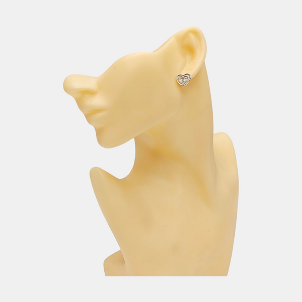 Metal White Stud Earrings