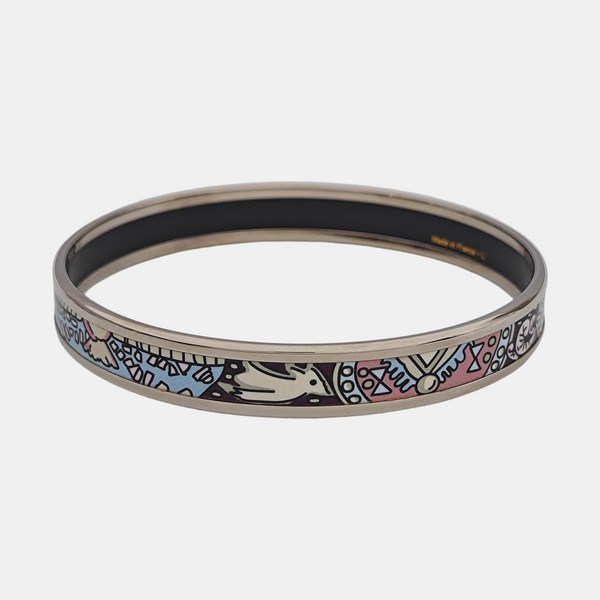 Email Metal Silver Bangle