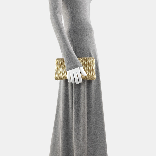 Quilted Lambskin Clutch Gold