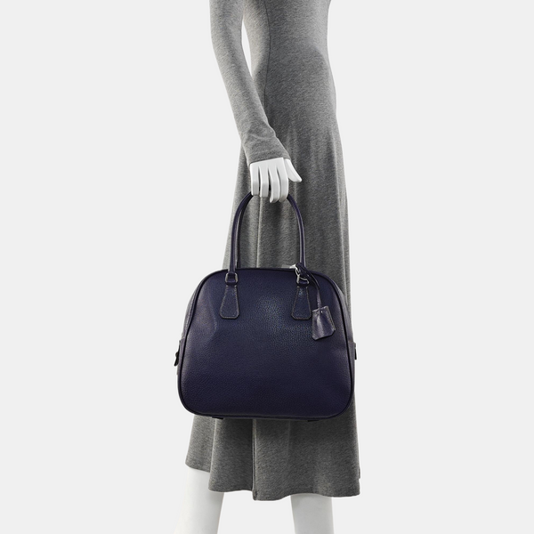 Calfskin Top Handle Bag Purple
