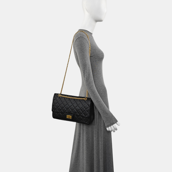 2.55 Maxi Quilted Calfskin Black