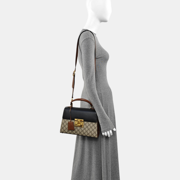 Padlock Small Monogram Coated Canvas Beige