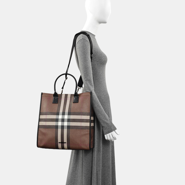 Large Coated Canvas Brown