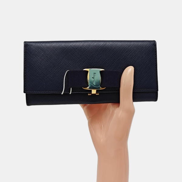 Ginny Calfskin Blue Wallet