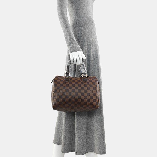 SPEEDY 25 Damier Ebene Coated Canvas Brown