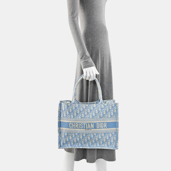 Book Tote Medium Oblique Canvas Blue