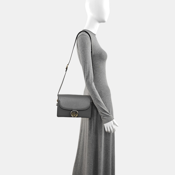GG Ring Small Calfskin Gray