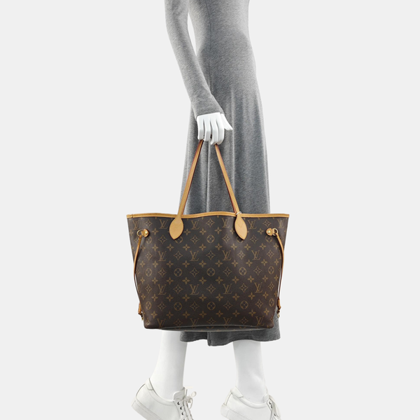 NEVERFULL MM Monogram Coated Canvas Brown