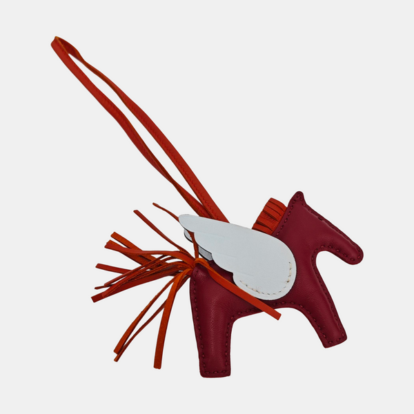 Leather Bag Charm Red