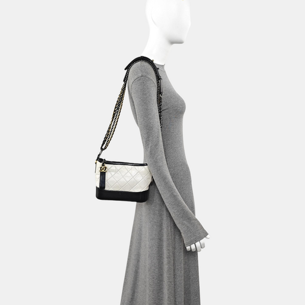 GABRIELLE Small Quilted Calfskin White