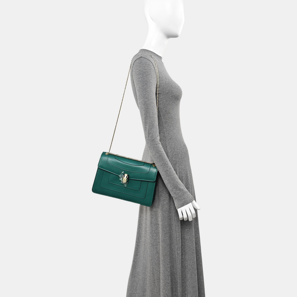 SERPENTI FOREVER Medium Quilted Calfskin Green