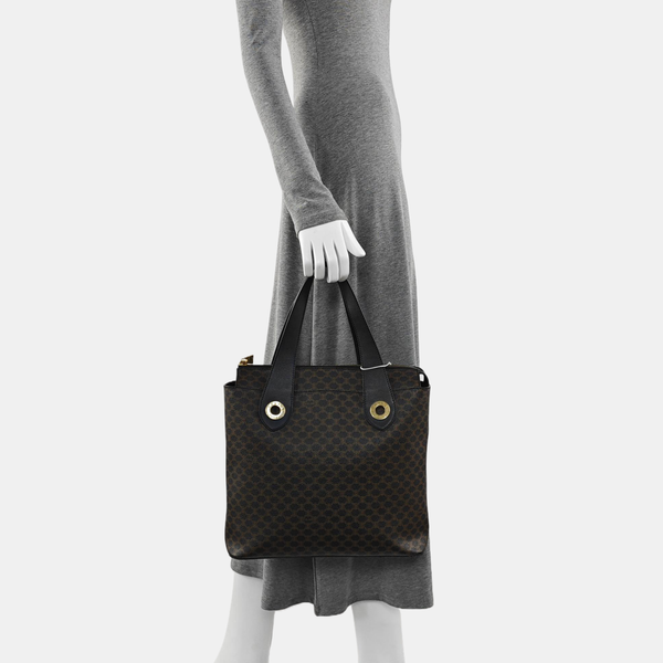 Coated Canvas Tote Bag Black
