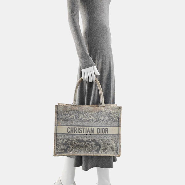 Bolso Tote Mediano Lona Gris