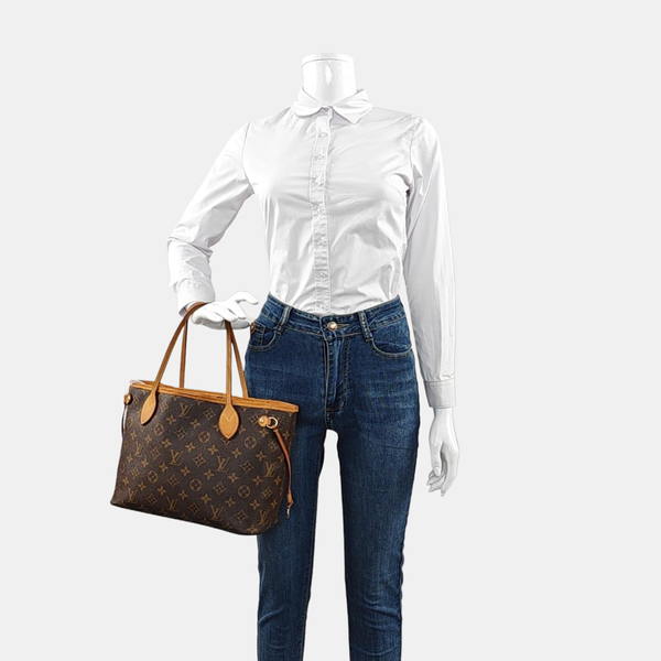 NEVERFULL PM Monogram Coated Canvas Brown