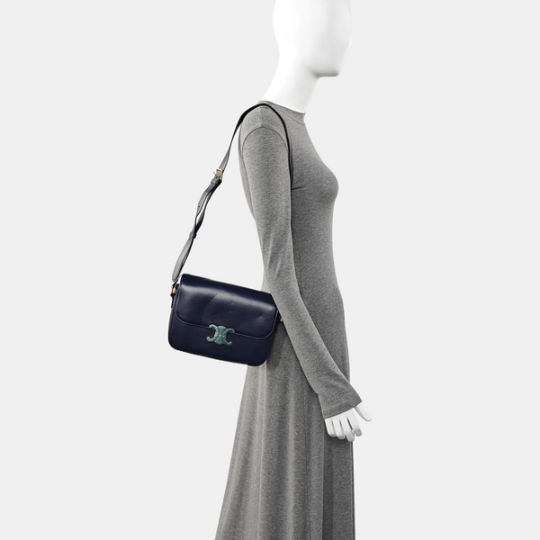 Authenticated pre-owned TRIOMPHE Medium Calfskin Blue - Crossbody Bag at Looply
