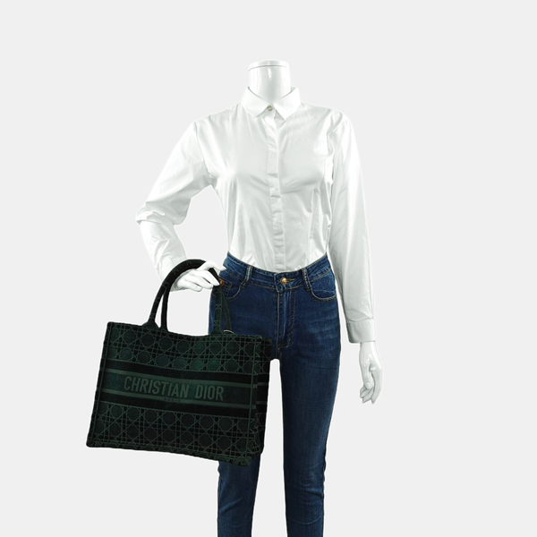 Book Tote Medium Velvet Green