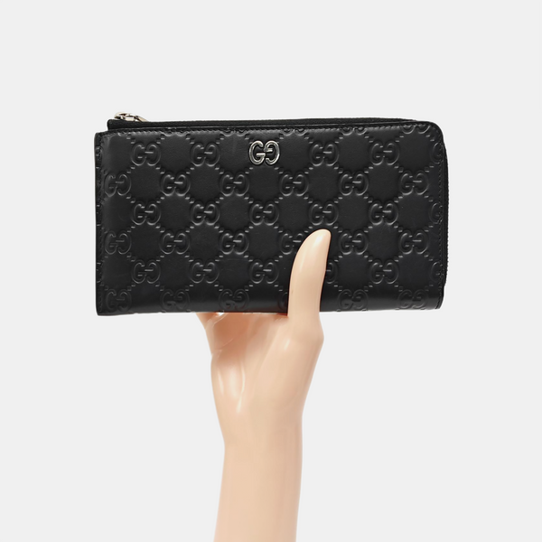 Signature Monogram Calfskin Black Wallet
