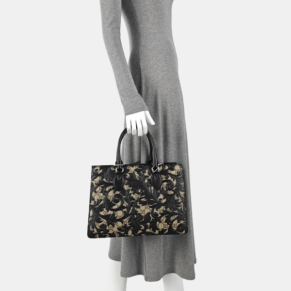 Monogram Coated Canvas Tote Bag Beige