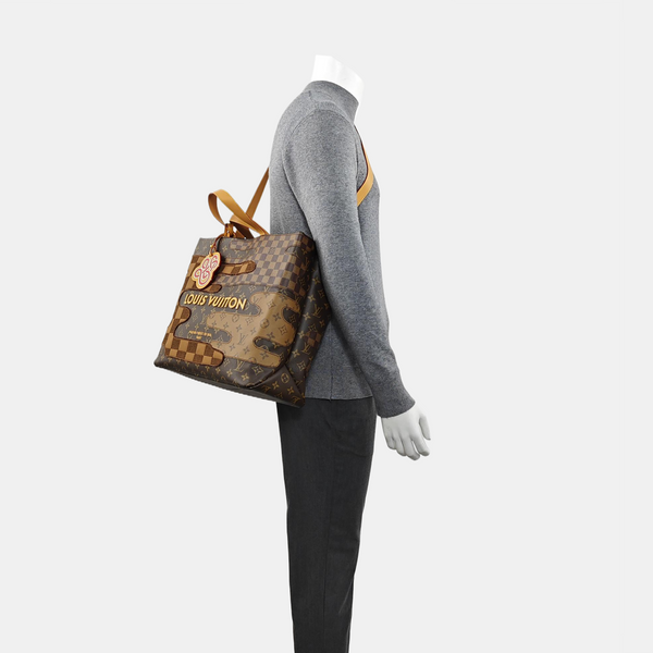 SHOPPER MM Damier Ebene Coated Canvas Brown