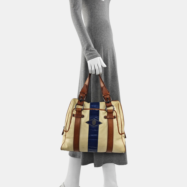Calfskin Top Handle Bag Beige