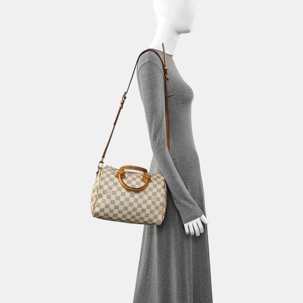 SPEEDY 25 Damier Azur Coated Canvas White