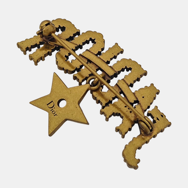 J'adior Crystal Gold Brooch