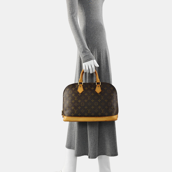 ALMA PM Monogram Coated Canvas Brown