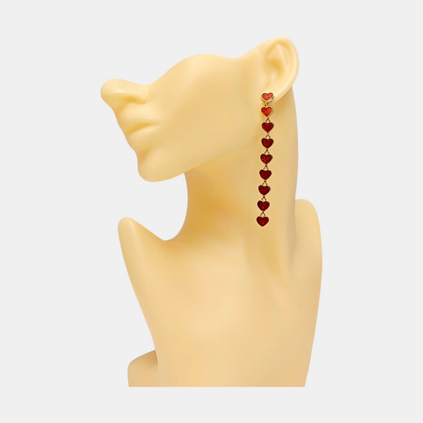 SACRES COEURS Brass Red Earrings