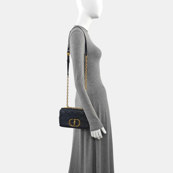 Dior Caro Small Cannage Calfskin Black