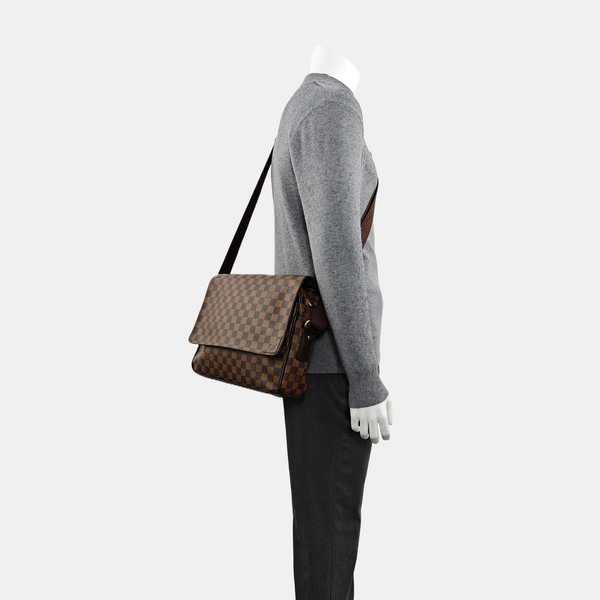 SHELTON MM Damier Ebene Coated Canvas Brown