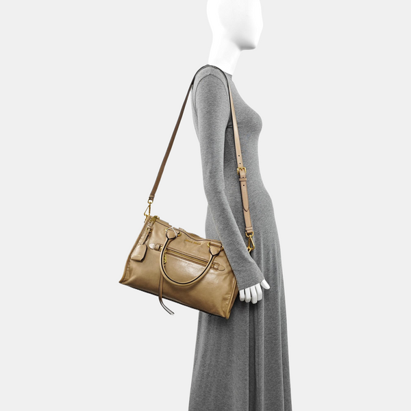 Shoulder Strap Calfskin Beige