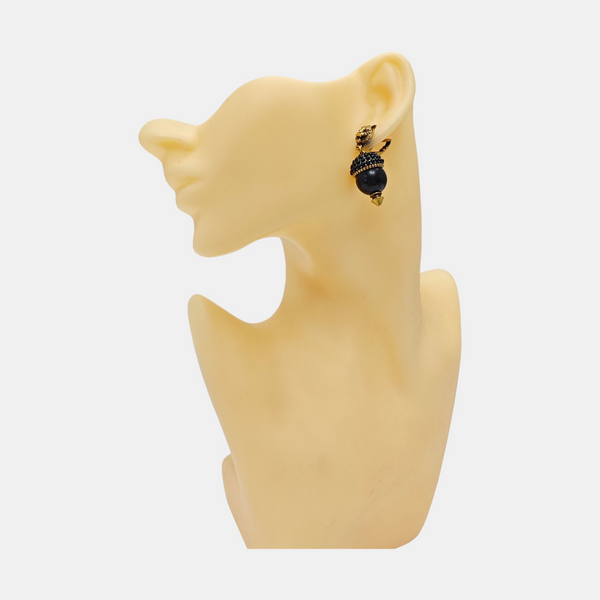 Metal Black Clip On Earrings