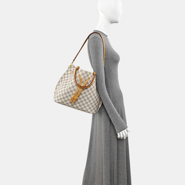 GIROLATA GM Damier Azur Coated Canvas White
