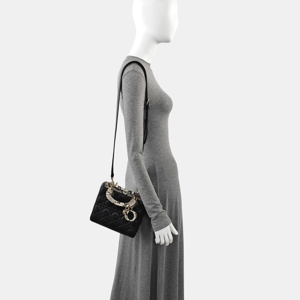Lady Dior Small Quilted Lambskin Black